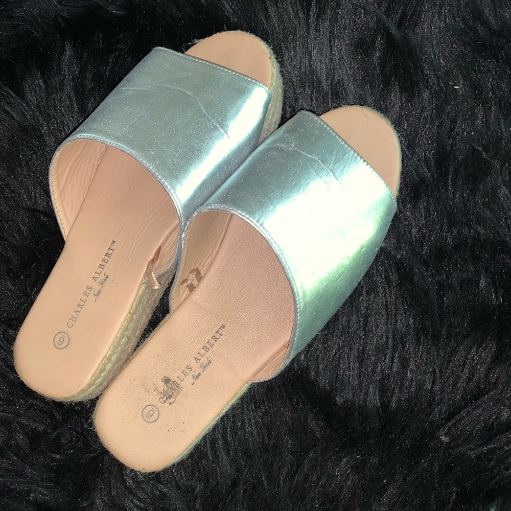 Silver Platform Espadrilles